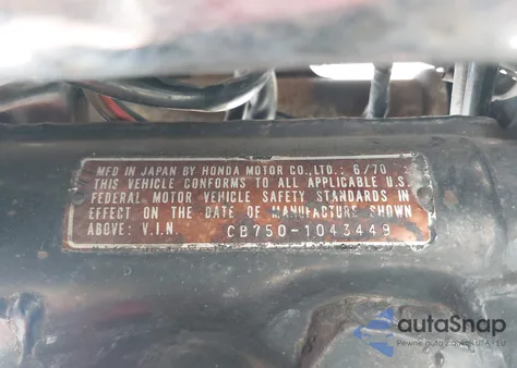 1971 Honda S2000 z USA, uszkodzony, nr VIN CB7501043449